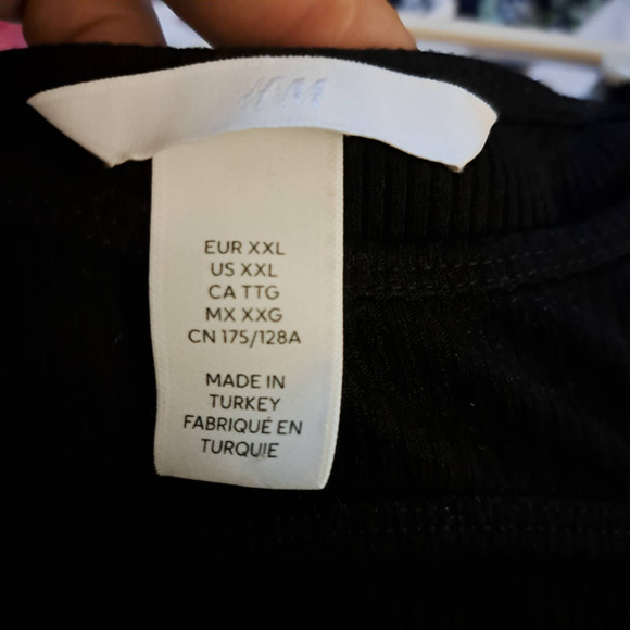 H&M Womens Sleeveless Ribbed Jersey Double-layered Cropped Top Black‎ Size XXL - Picture 4 of 6